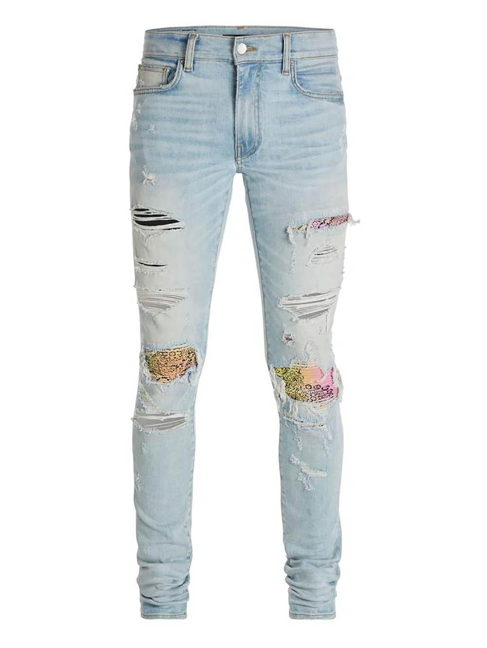 amiri rainbow bandana jeans