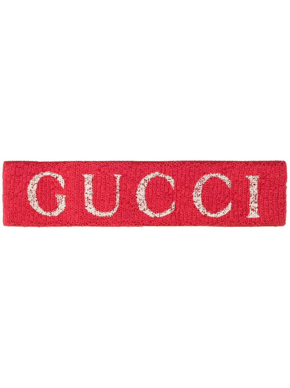 Gucci Cotton Elastic Logo Headband in Red/White (Red) - Lyst