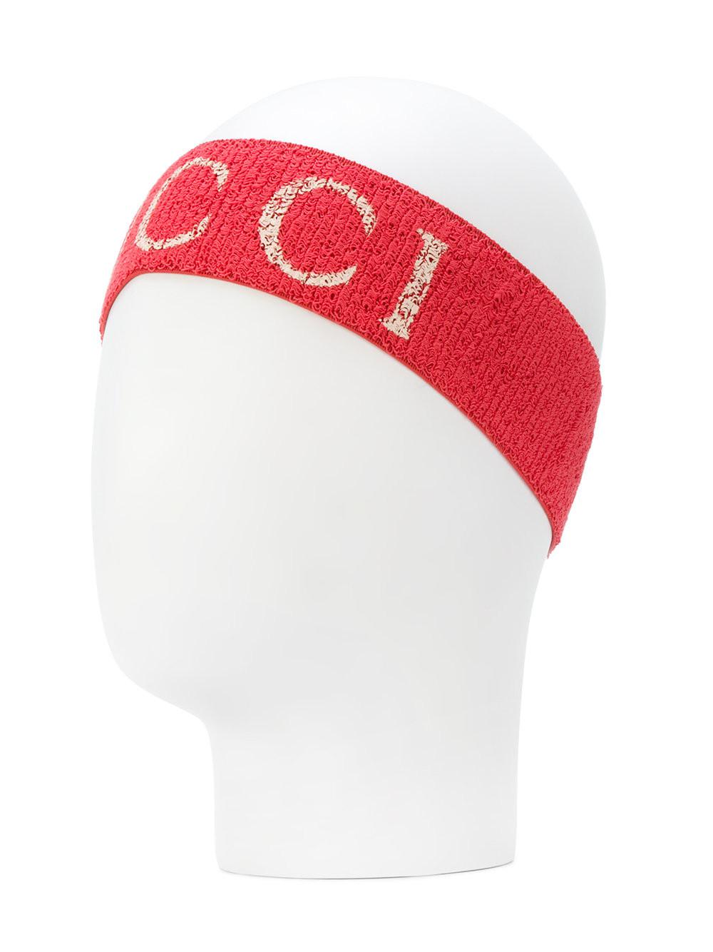 Korrespondent igen Forord Gucci Cotton Elastic Logo Headband in Red/White (Red) - Lyst