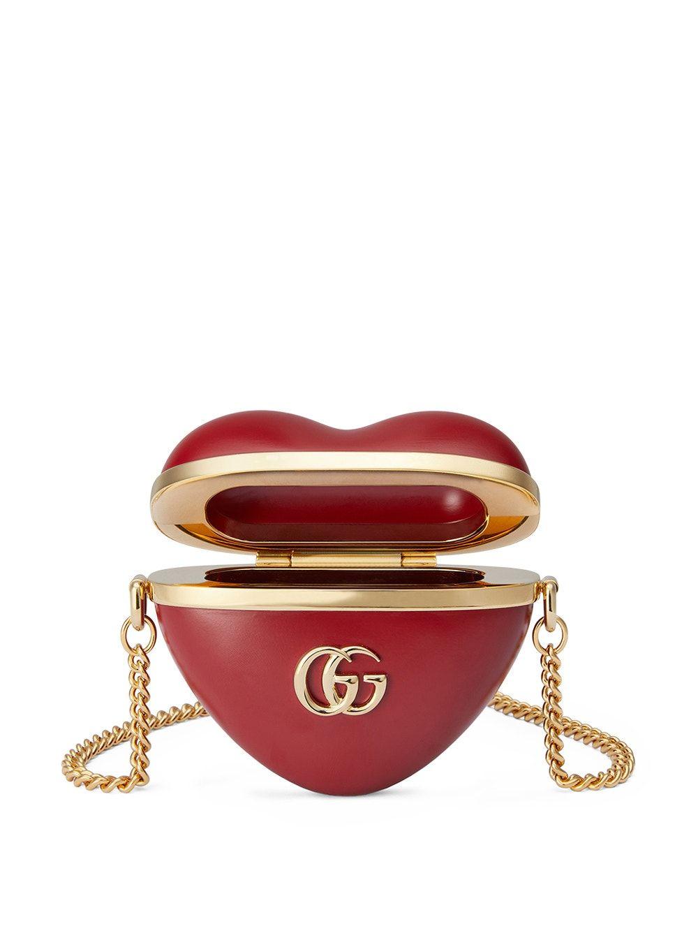 Gucci GG Marmont Heart-shaped Coin Purse in Pink