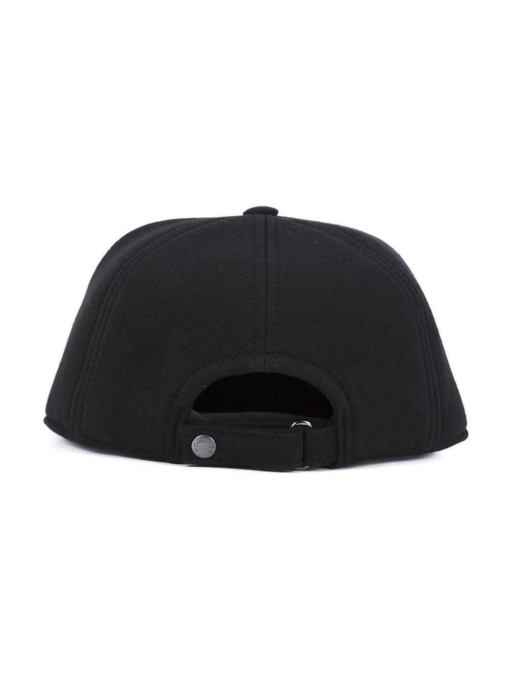 Moncler Cotton Logo Flat Cap in Black 