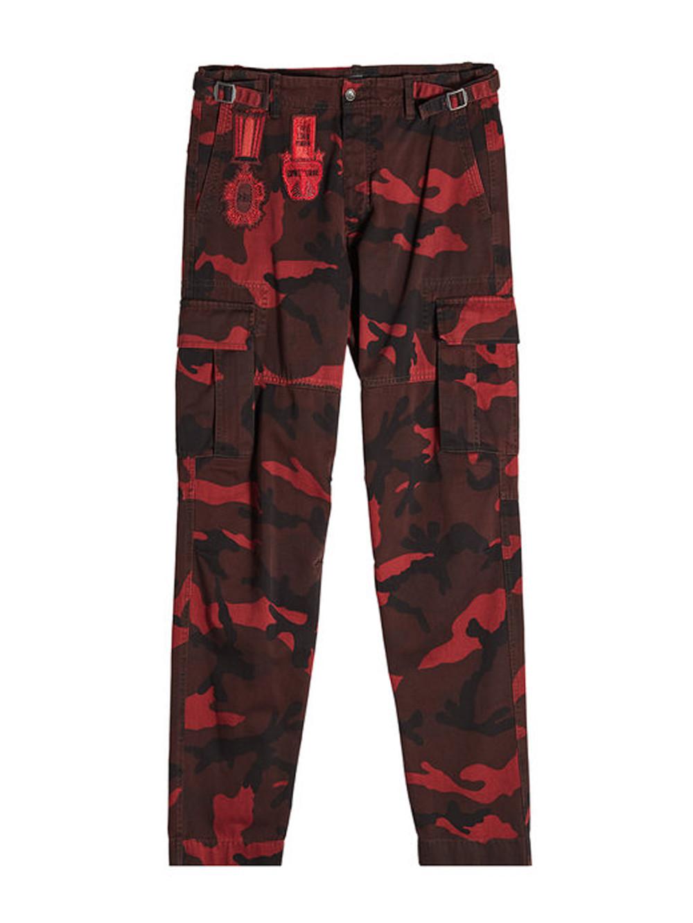 red camo trousers mens