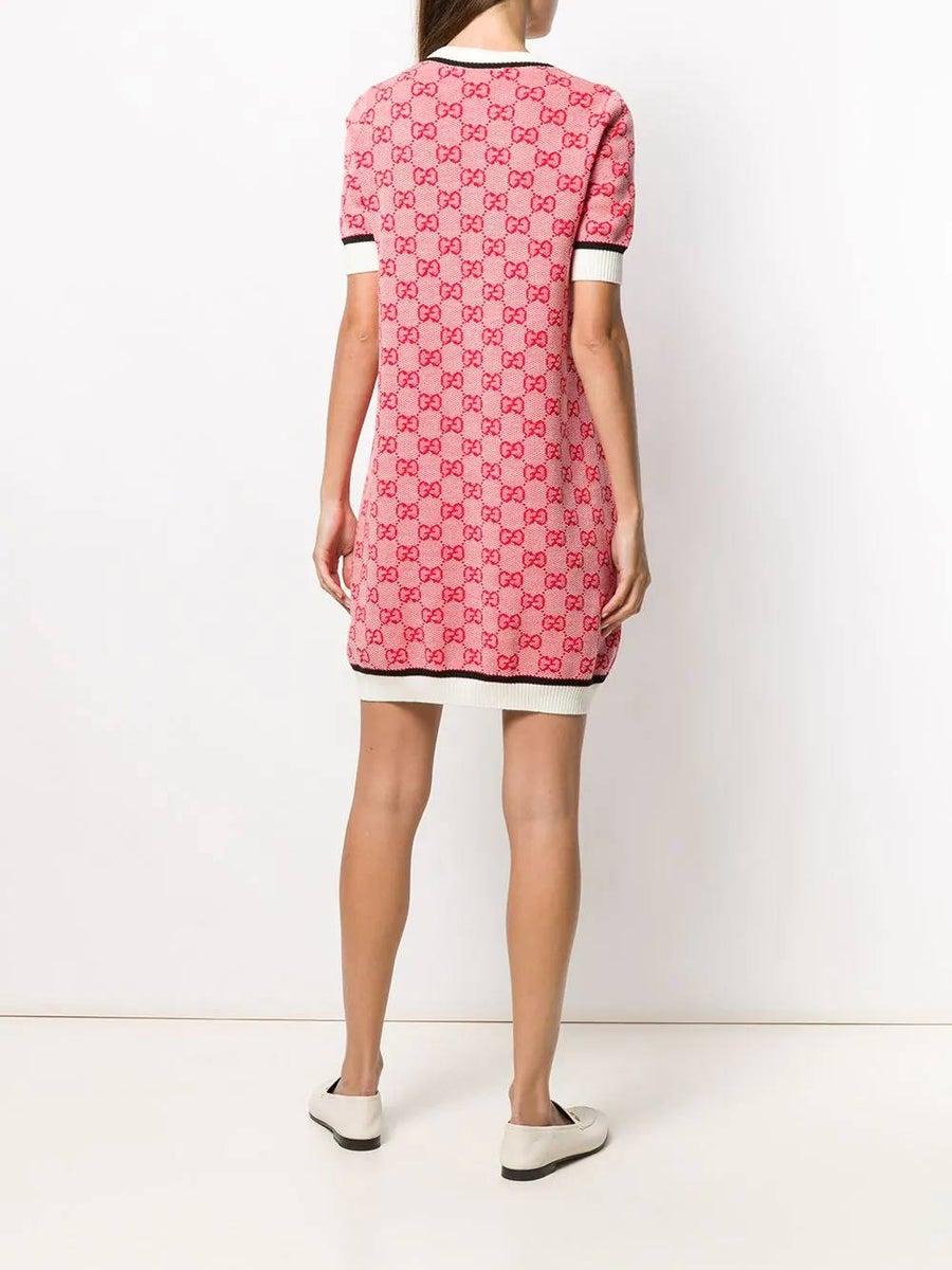 Gucci GG Knit Mini Dress in Pink | Lyst