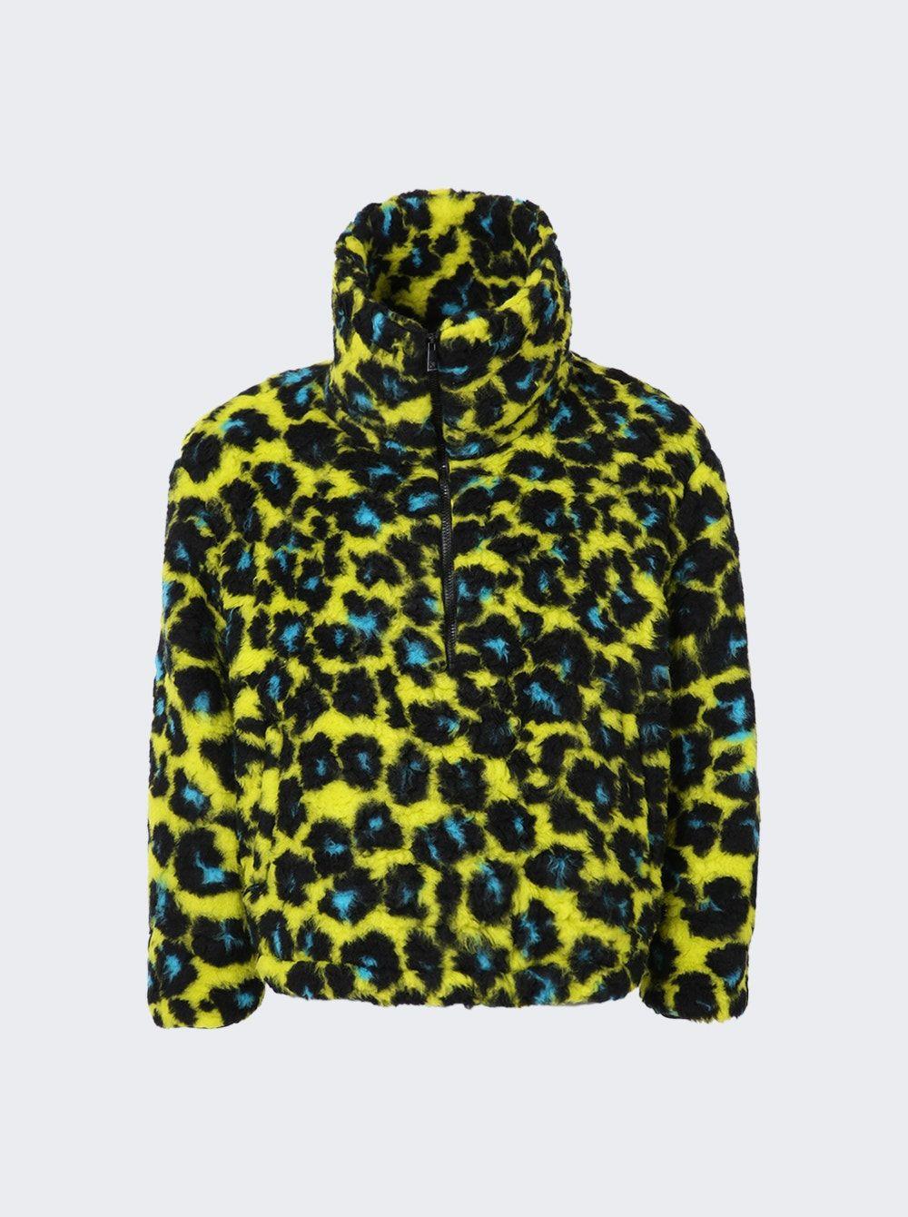 Versace Daisy Leopard Shearling Jumper in Green for Men | Lyst