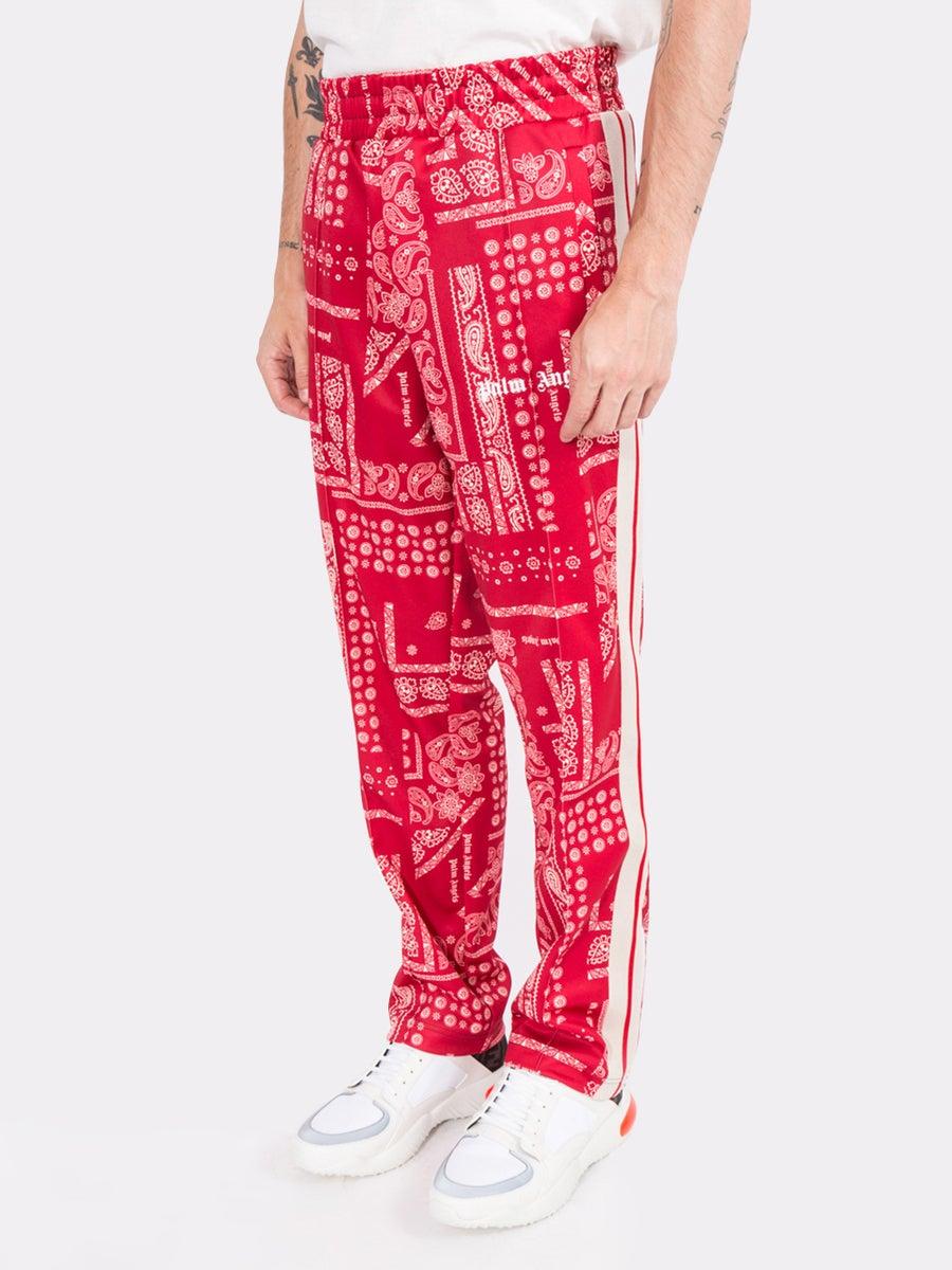 Palm Angels Bandana Print Track Pants in Red for Men Lyst