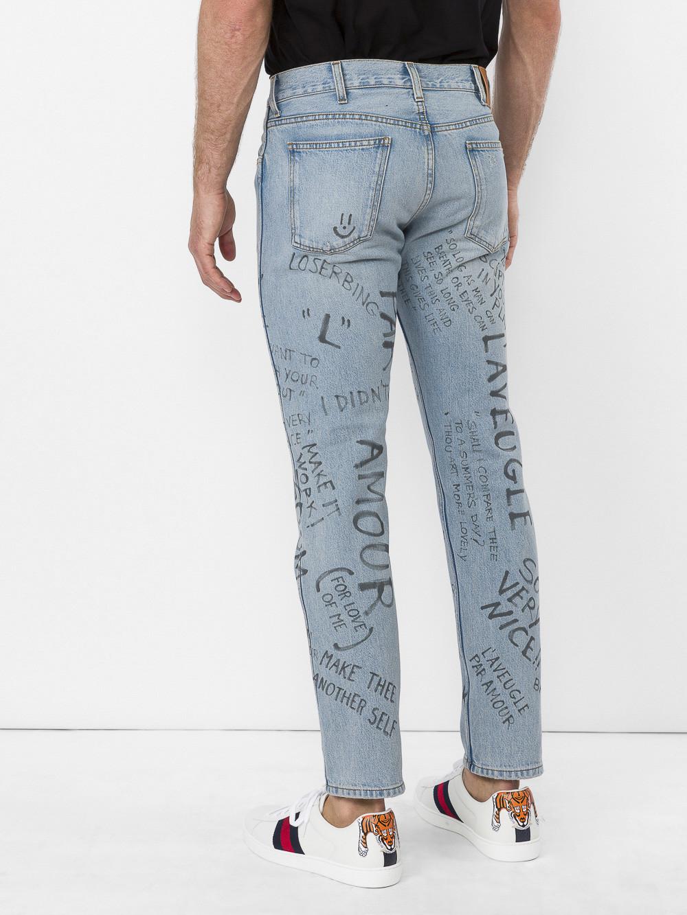 gucci scribble jeans
