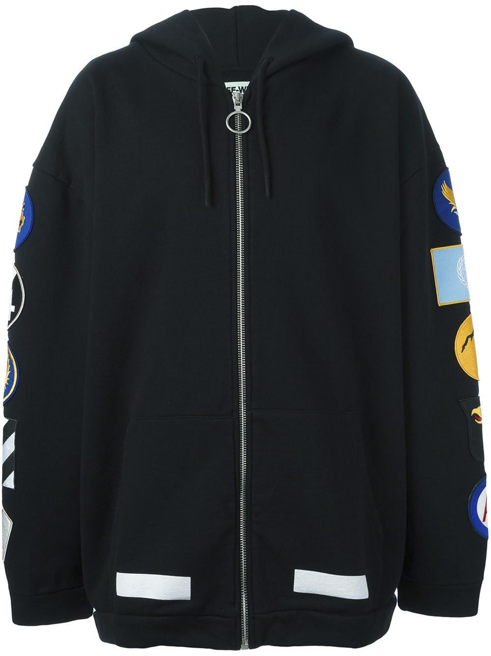 Off-White c/o Virgil Abloh Cotton Patch Detail Hoodie for Men - Lyst