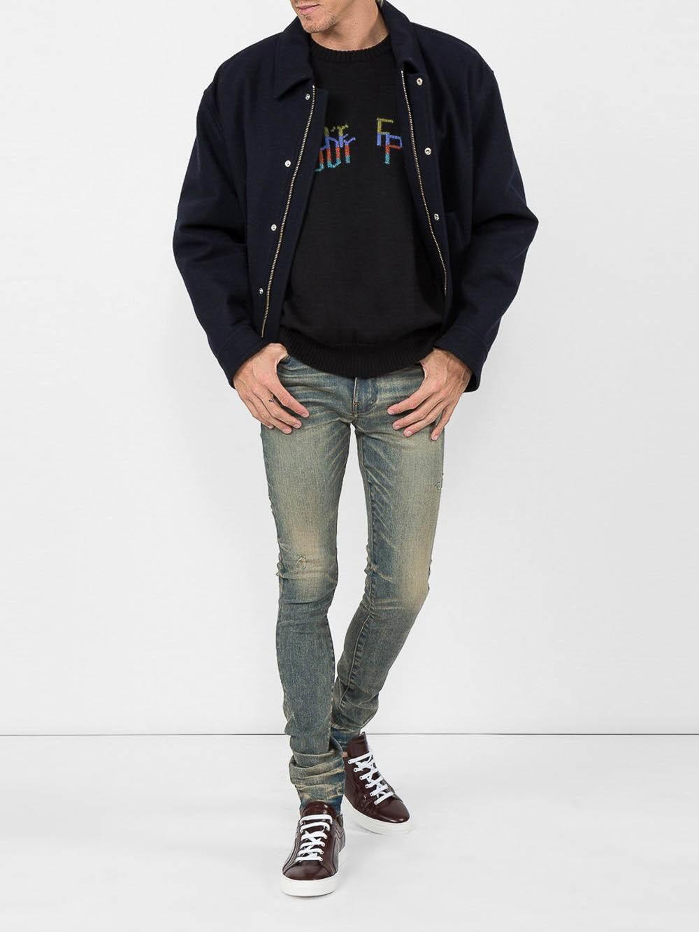 Amiri Dirty Indigo Stack Jeans in Blue for Men - Lyst