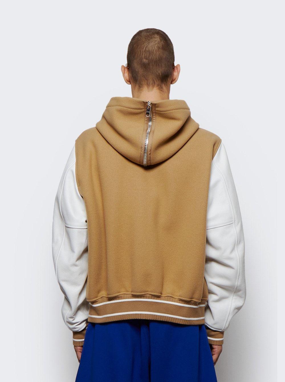 Givenchy Hooded Wool And Leather Big Varsity Jacket in Natural for