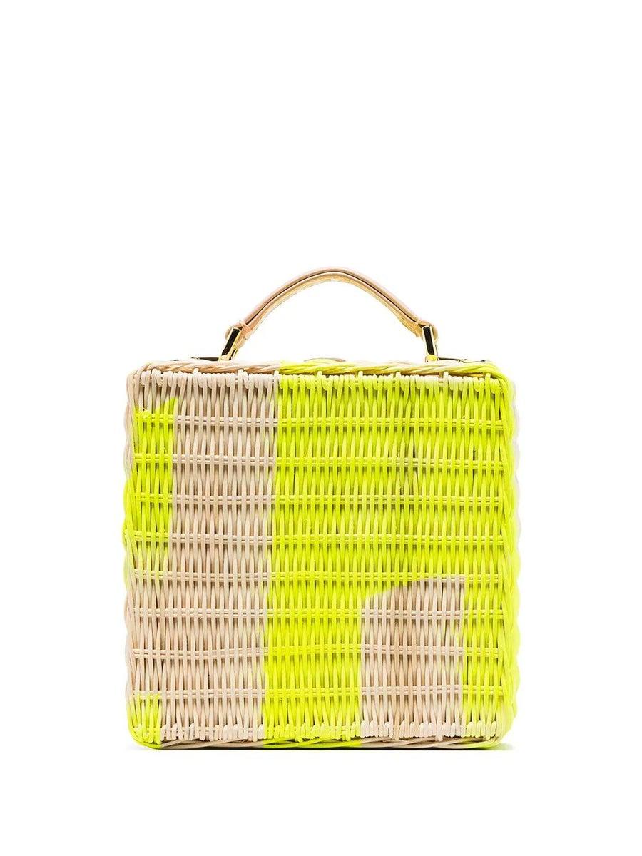 yellow straw purse