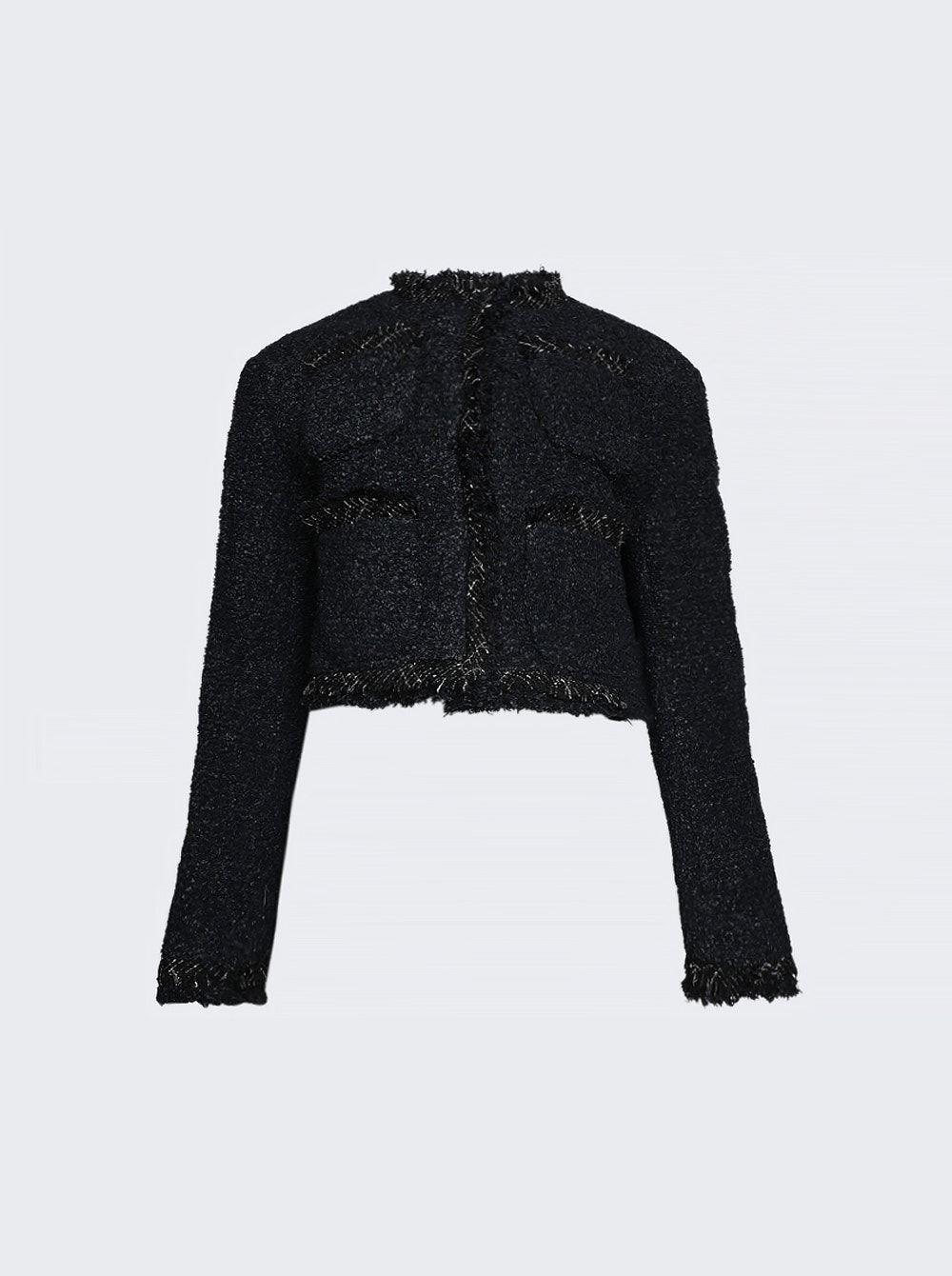 Sacai Tweed Jacket in Black Lyst