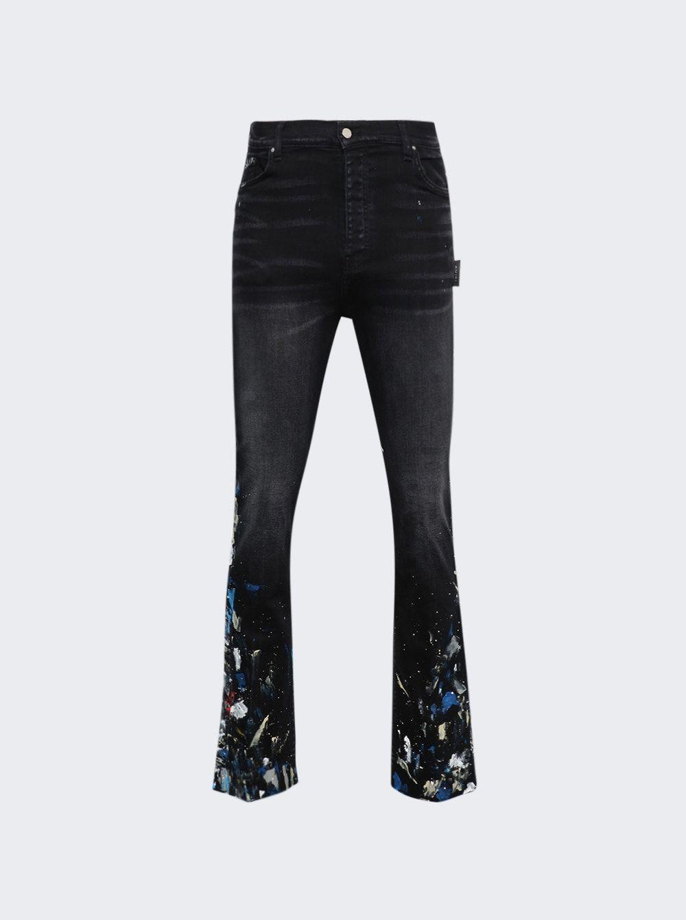 Amiri Paint Splatter Flare Jean in Black for Men Lyst