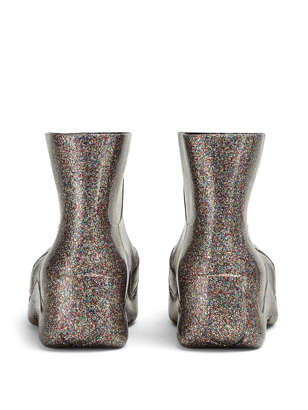 Glitter ankle top rain boots