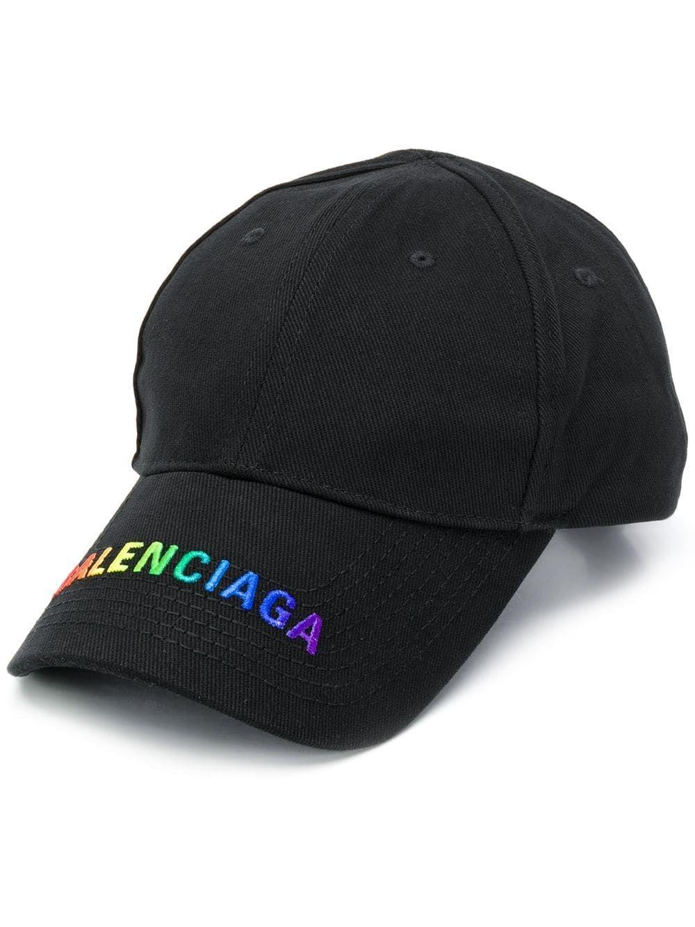 Balenciaga Colors Of The Rainbow Logo Embroidered Cap in Black for Men |  Lyst