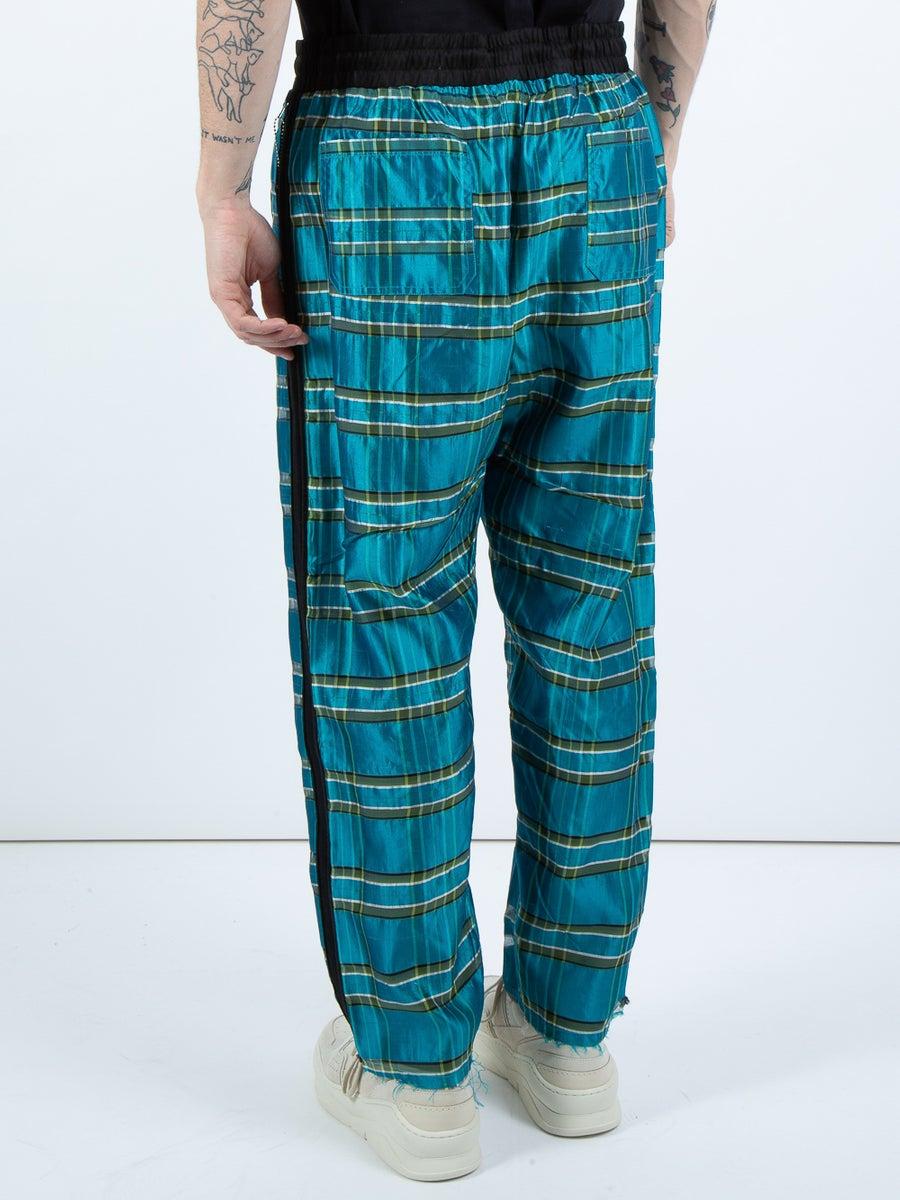 blue plaid track pants