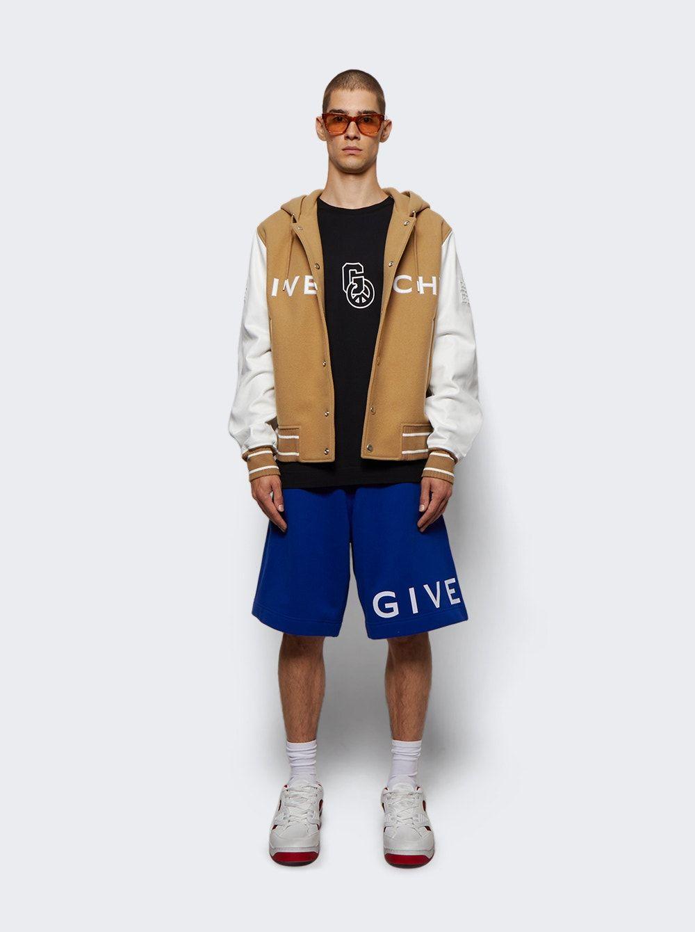 Givenchy Hooded Wool And Leather Big Varsity Jacket in Natural for