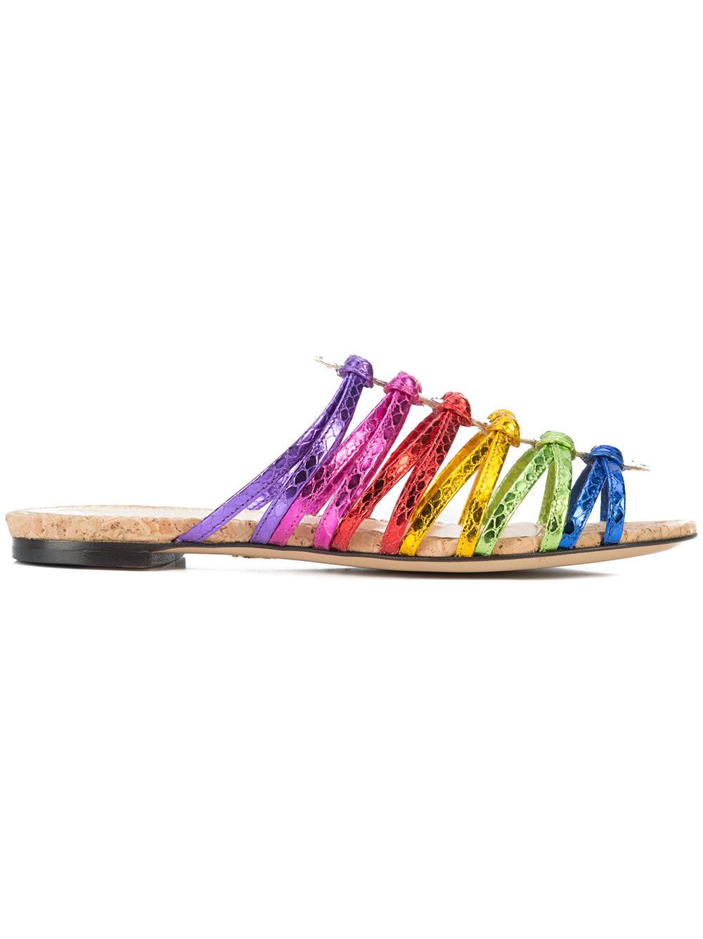 rainbow metallic sandals