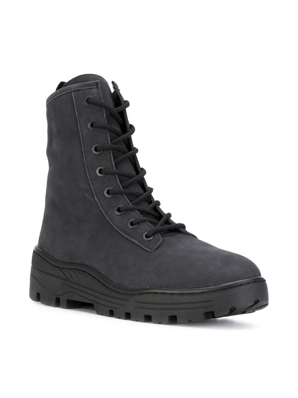 Yeezy Nubuk Military Boots in Black for Men | Lyst
