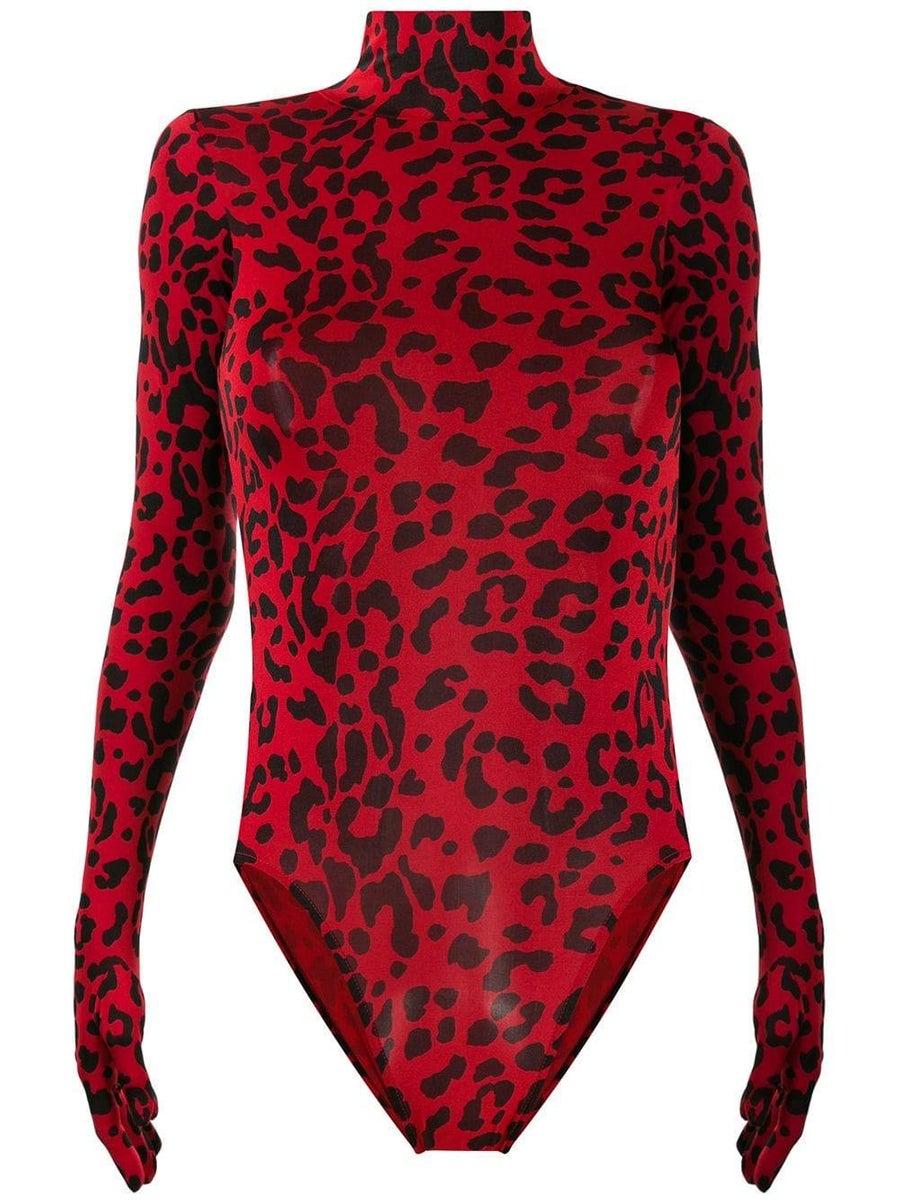 red leopard bodysuit