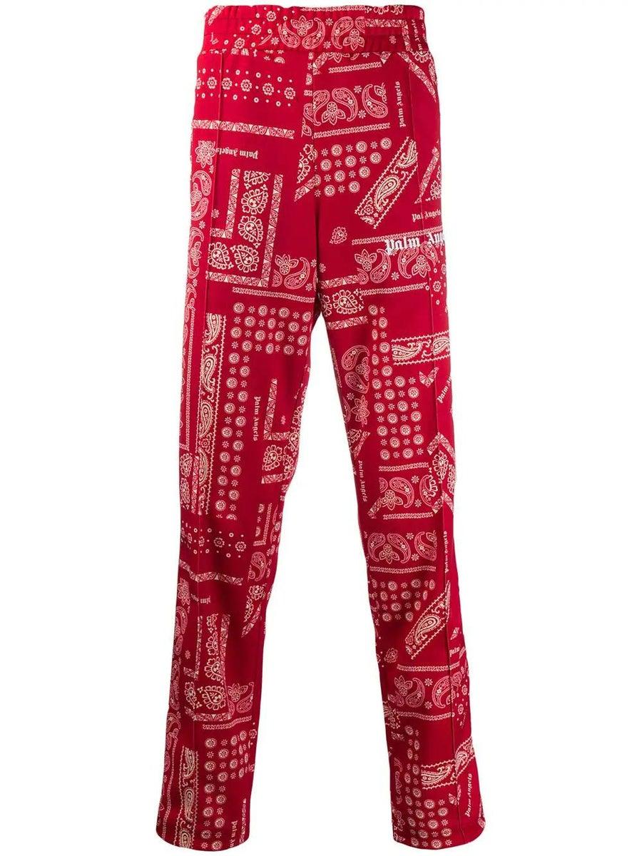 Palm Angels Bandana Print Track Pants in Red for Men | Lyst