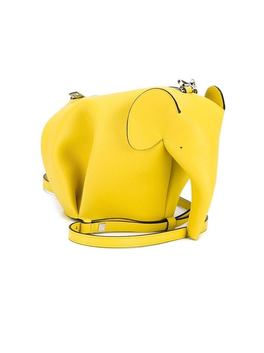 Loewe Leather Elephant Mini Crossbody Bag Yellow - Lyst