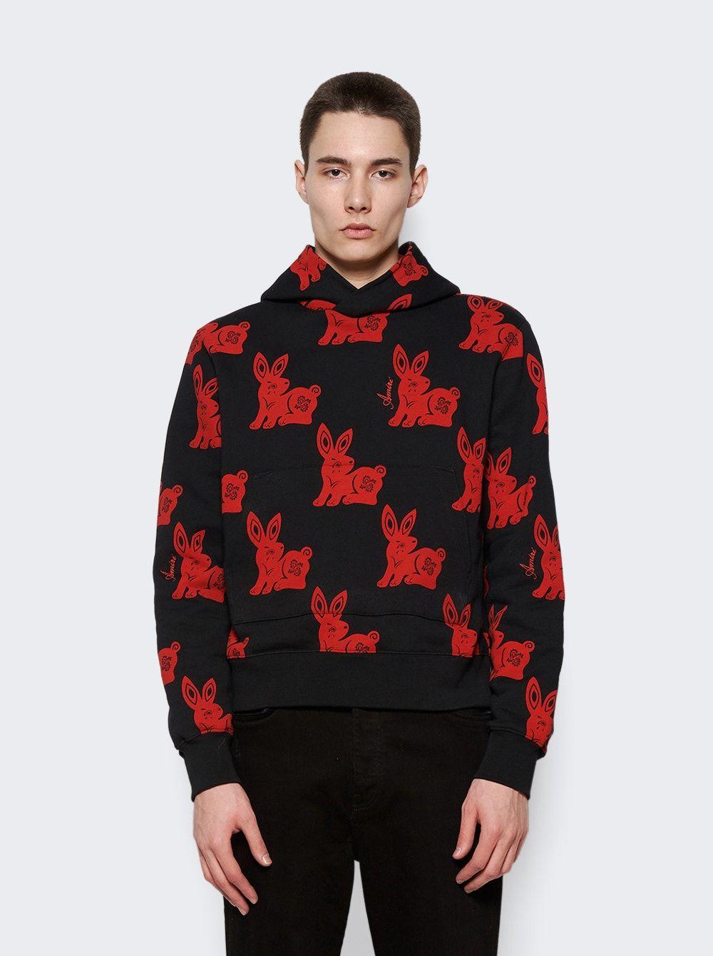 Amiri Cny Rabbit Allover Hoodie in Red for Men | Lyst