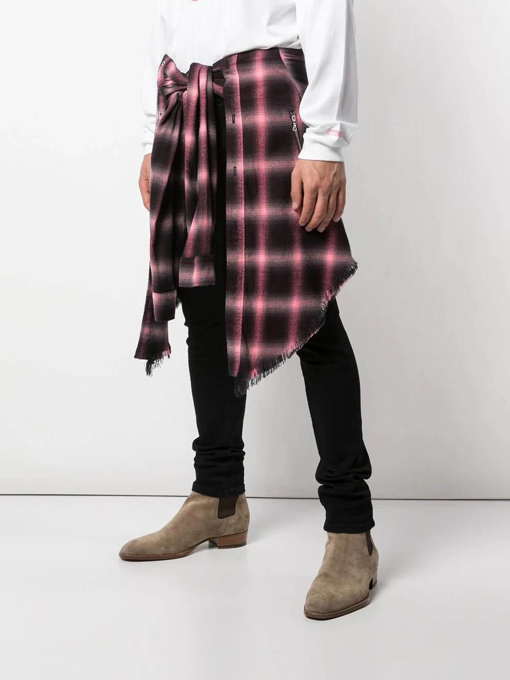 plaid wrap shirt