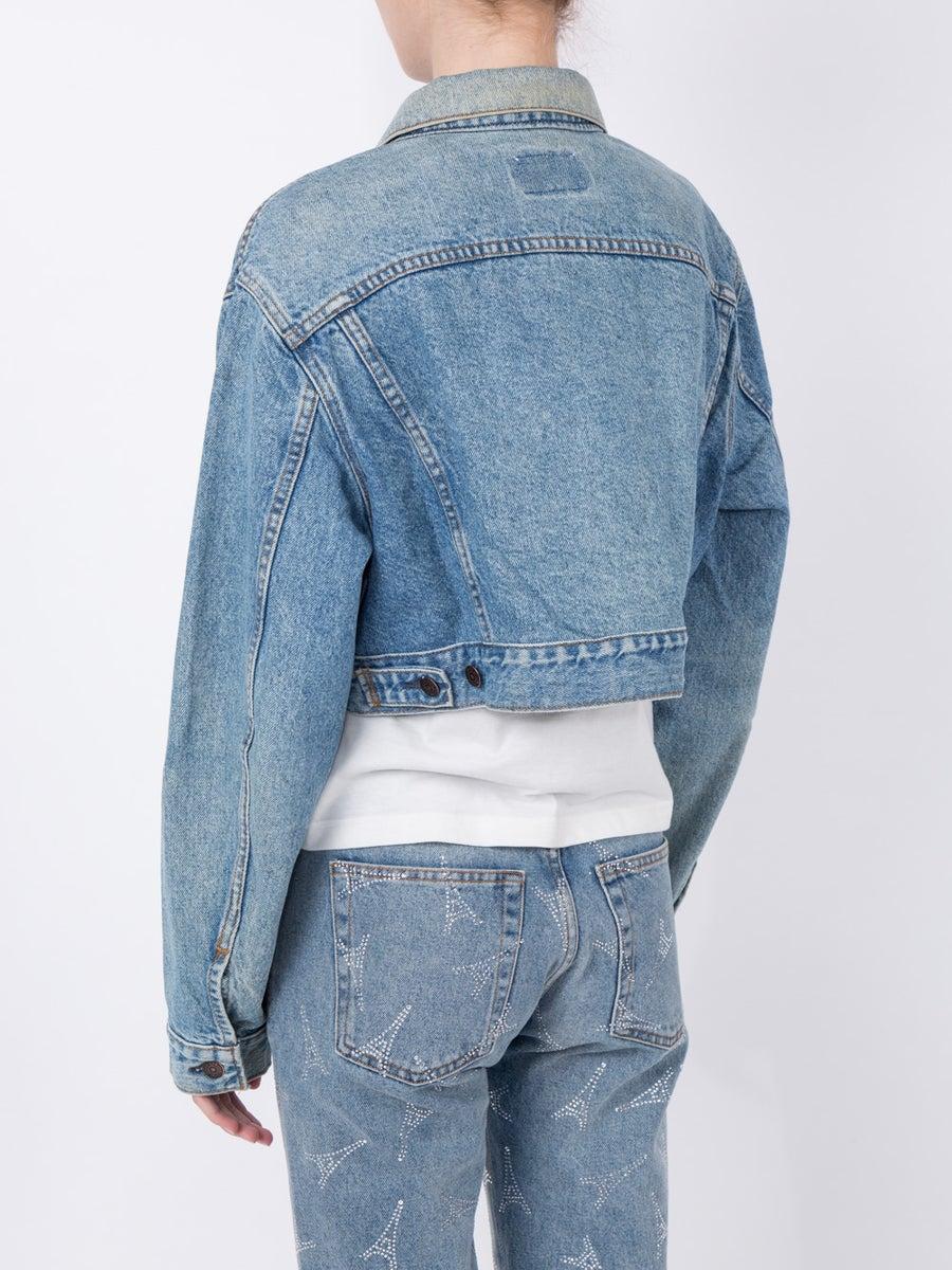redone cropped denim jacket