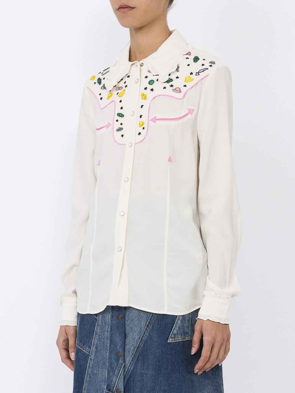 COACH Synthetic Western Shirt With Embellishment in White Lyst