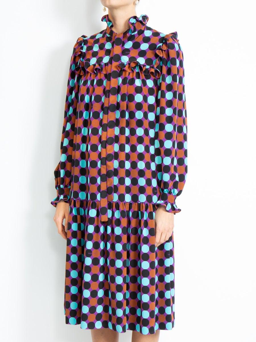 multicolor polka dot dress