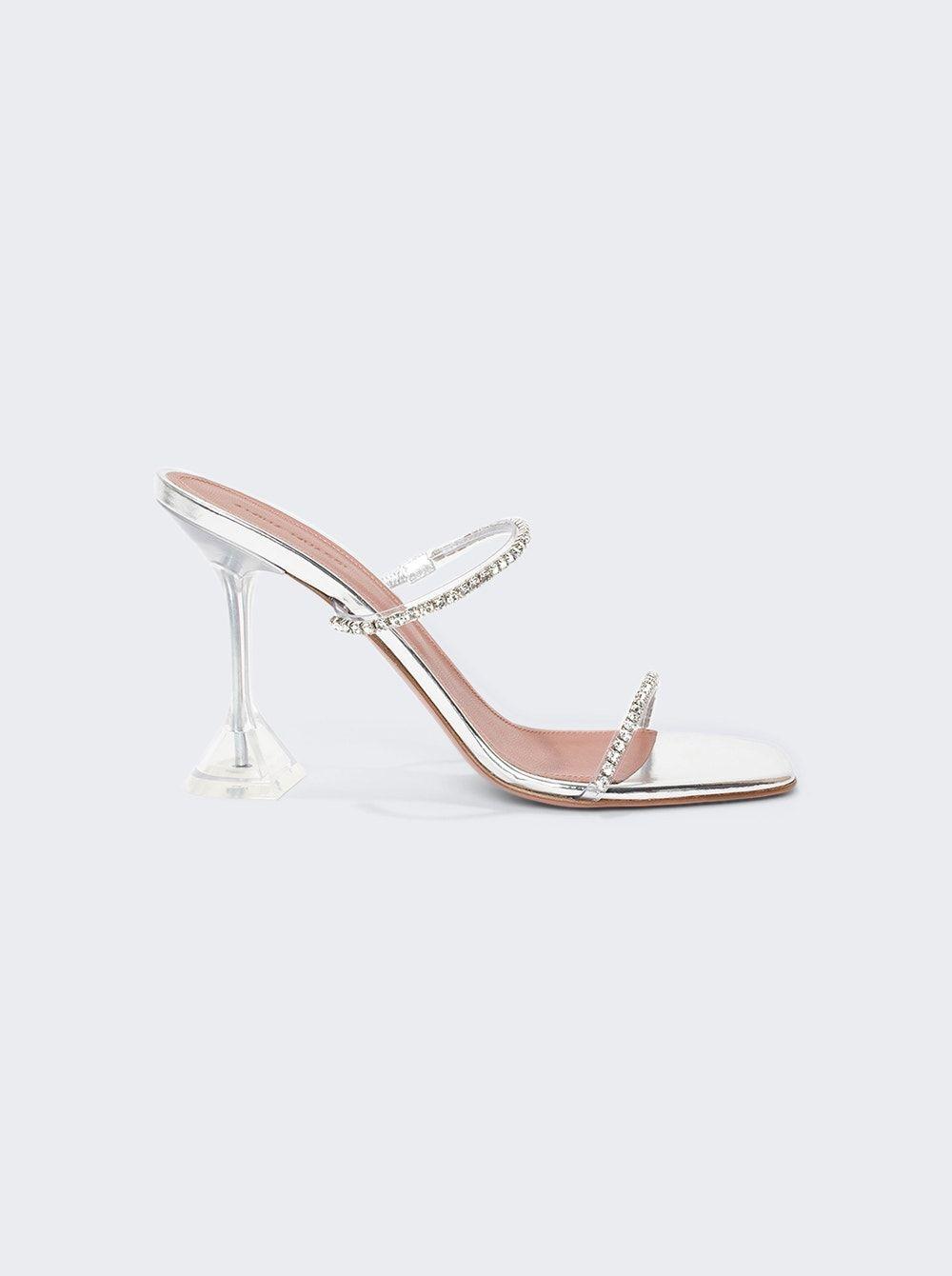 AMINA MUADDI Gilda Glass Slipper Sandals in White Lyst