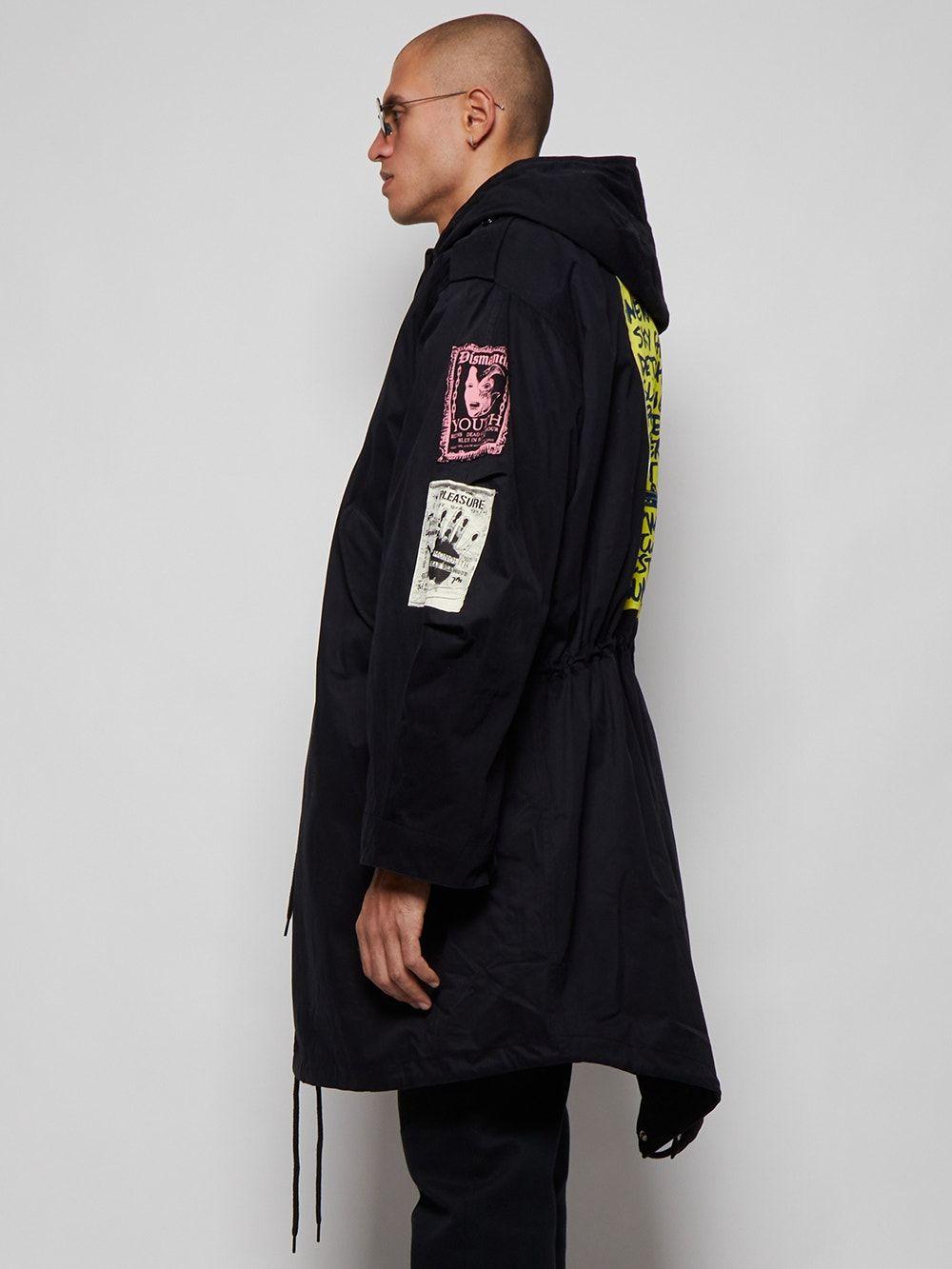 Fred Perry X Raf Simons Patch Detail Parka in Black for Men | Lyst