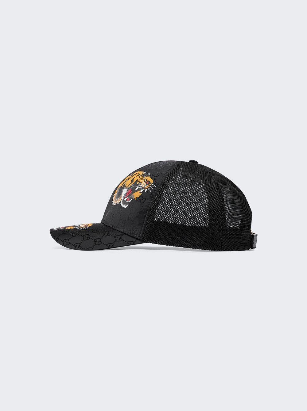 Gucci gg Tiger Print Baseball Cap in Black Lyst