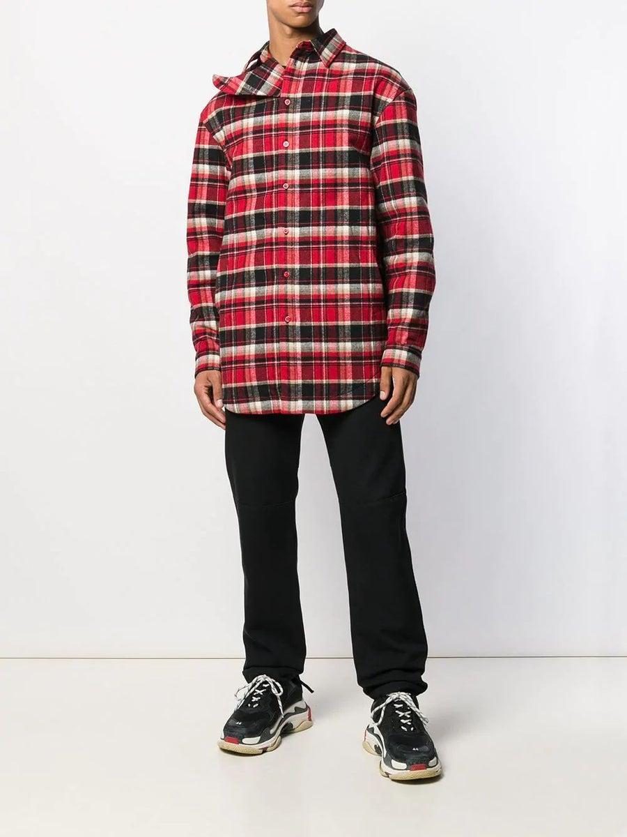 Balenciaga Flannel Check Flap Shirt in 