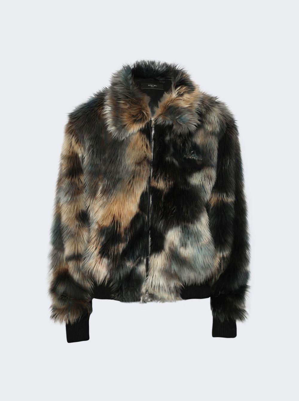 Amiri Tie Dye Faux Fur Blouson in Black for Men Lyst