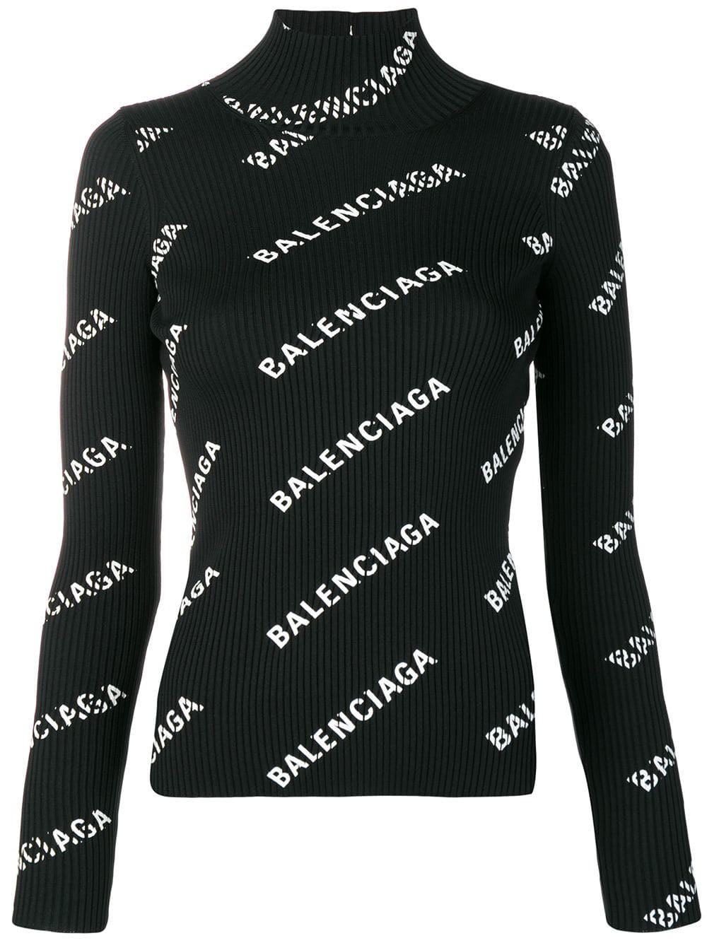 Open-back Ribbed-knit Turtleneck Top in Black | Lyst