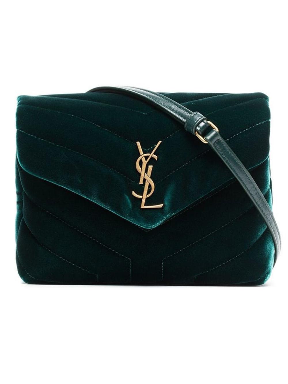 Saint Laurent Toy Loulou Shoulder Bag Leather Dark Green Lyst