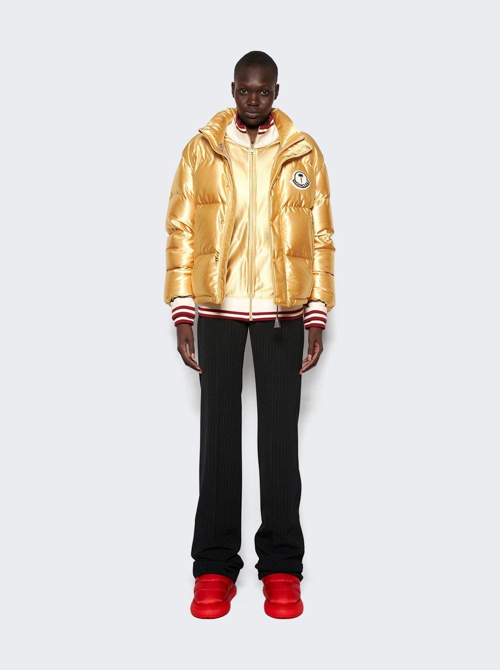 Moncler gold puffer sales jacket