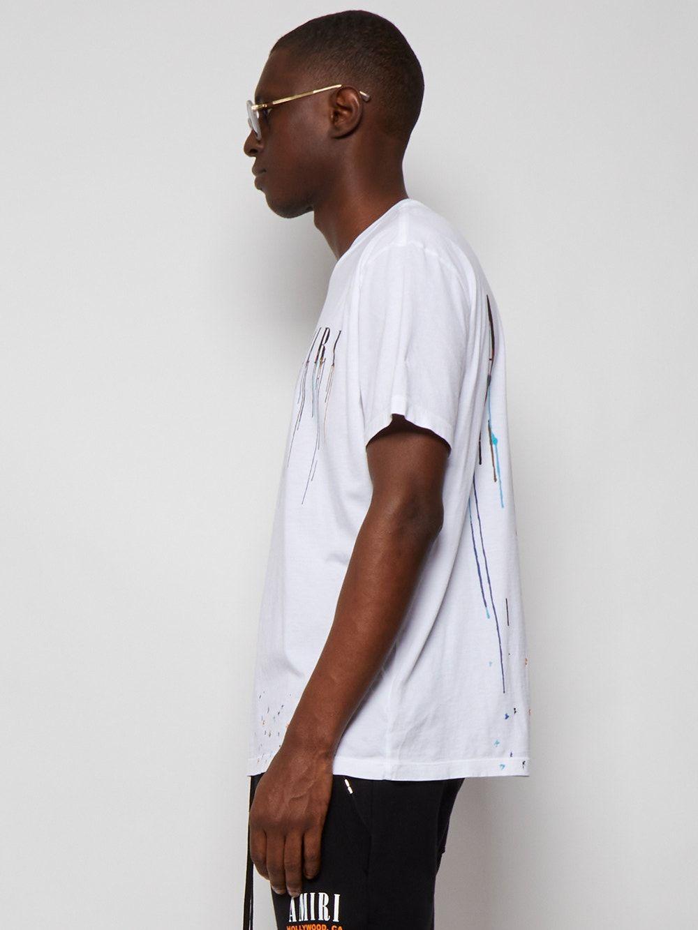 Amiri Paint Drip Core Logo Tshirt White Lyst