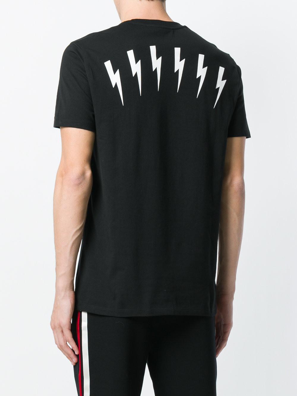 Neil Barrett Cotton Lightning Bolt T-shirt in Black for Men - Lyst