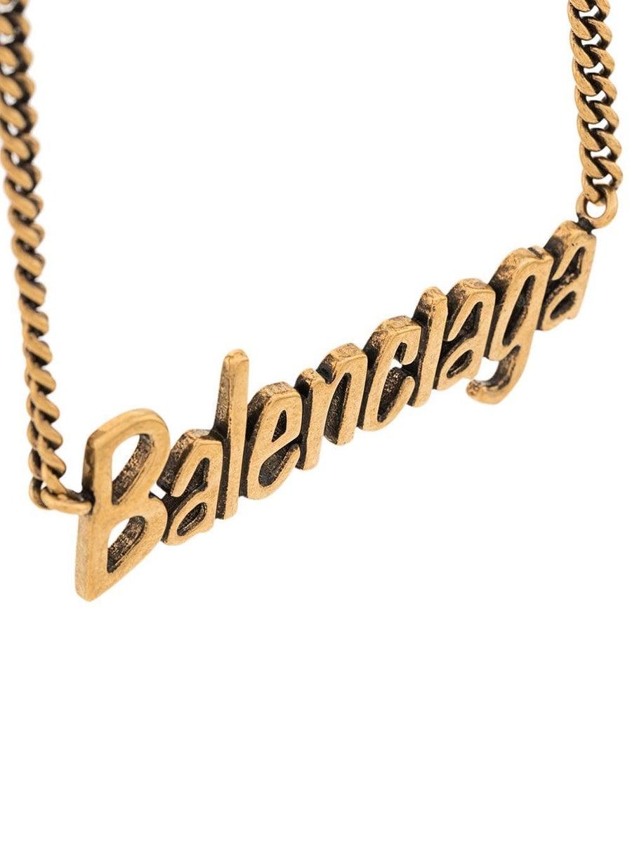 Balenciaga Gold Logo Necklace in Metallic Lyst