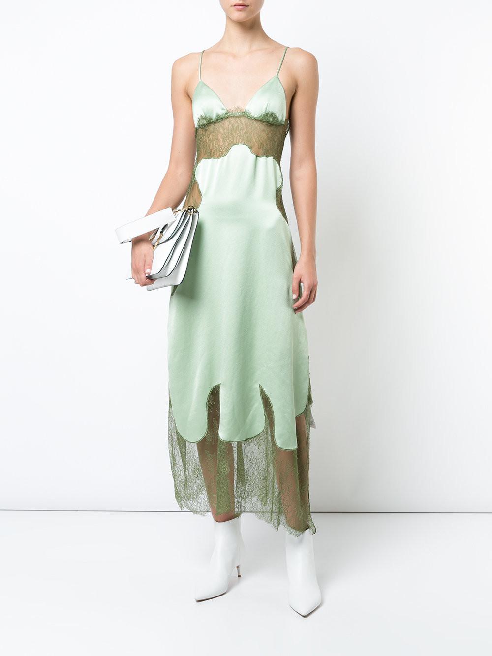 white silk lace dress