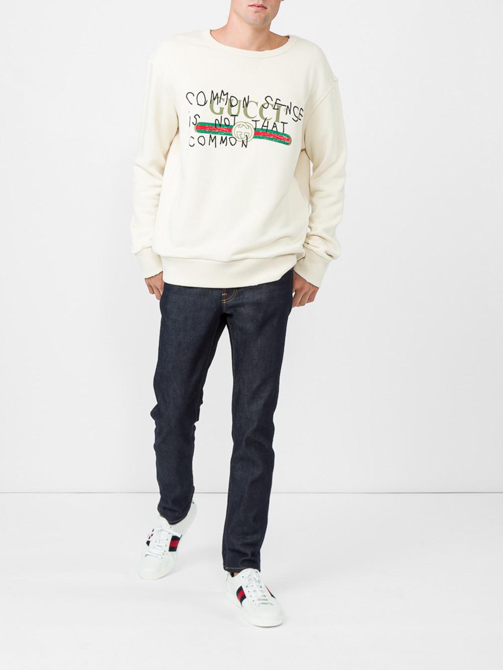 Gucci Cotton 'common Sense Is Not That Common' Sweatshirt for Men | Lyst
