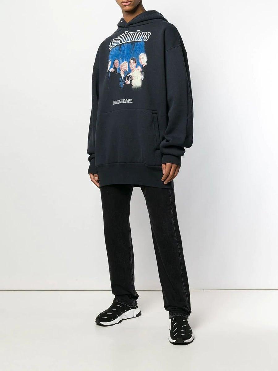 Balenciaga Synthetic Speedhunters Printed Hoodie Blue for Men - Lyst