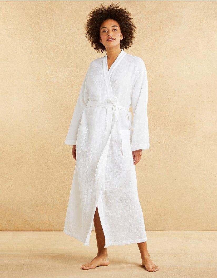 The White Company Cotton Micro Waffle Robe in White Lyst