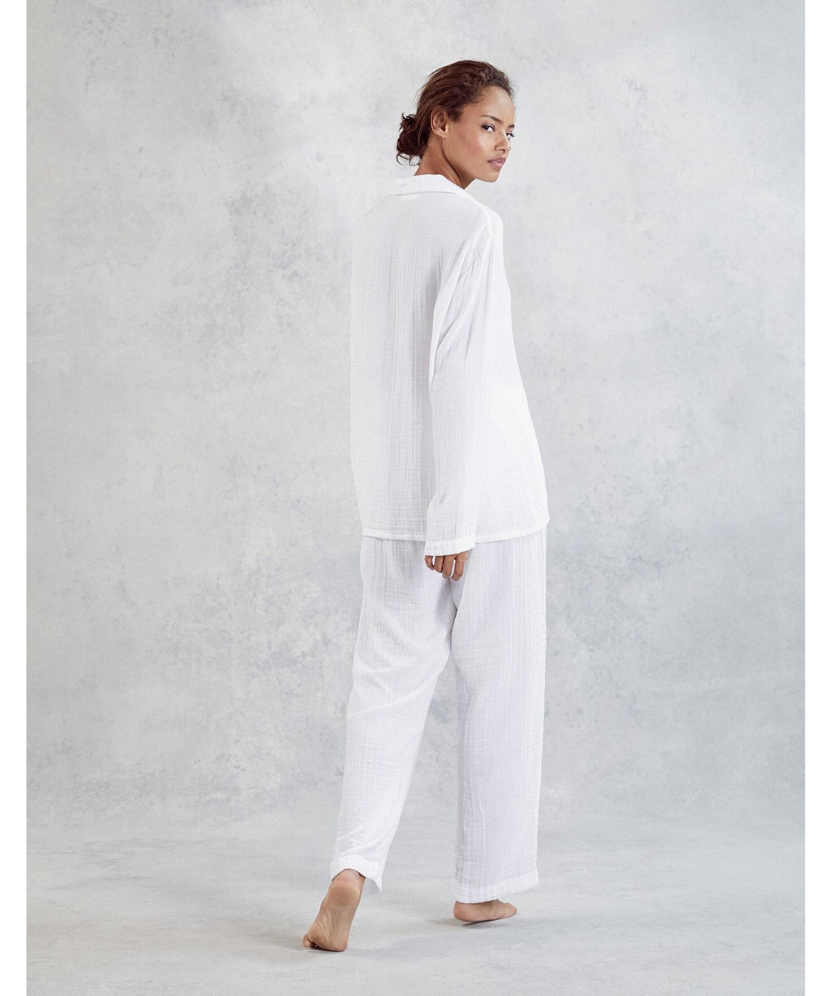The White Company Double Cotton Pajama Set In White Lyst