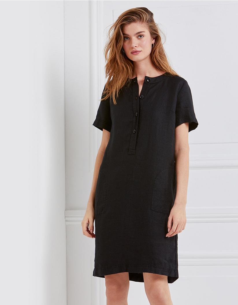 white company linen dress