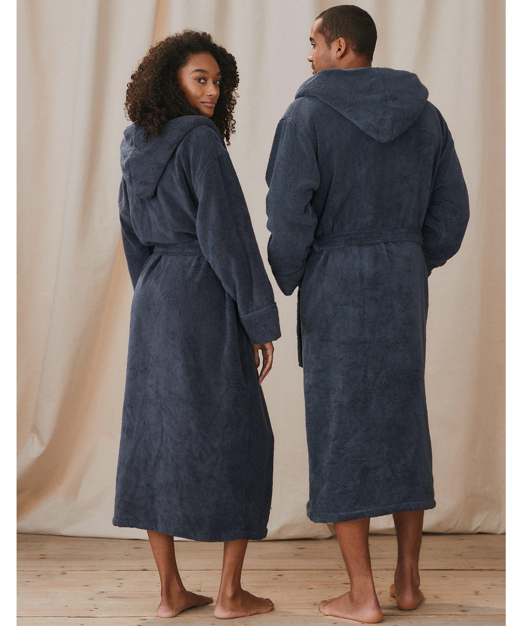 Unisex Hydrocotton Hooded Robe in Navy 
