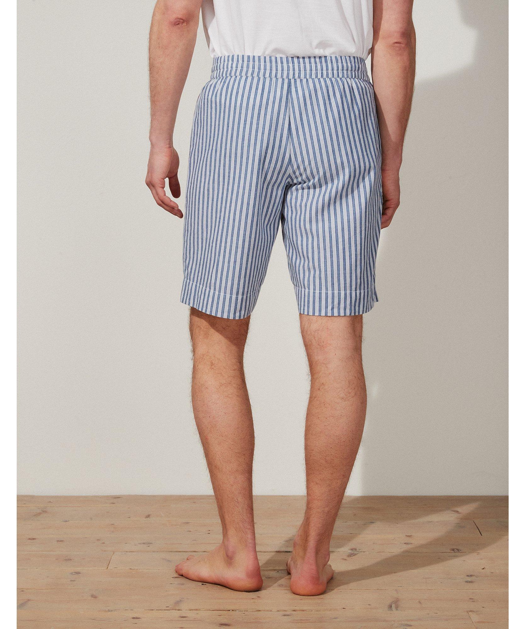 The White Company Men's Cotton Stripe Pajama Shorts in Blue for Men | Lyst