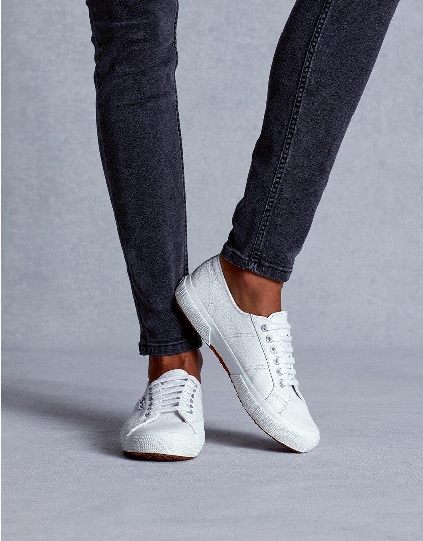 Superga Leather Sneakers in White 